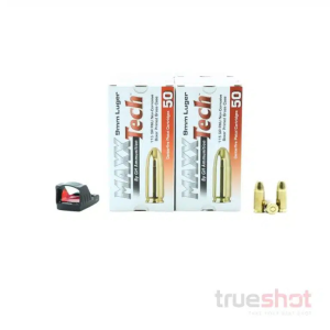 BUNDLE DEAL: Mecanik M01 RMSc Red Dot Pistol Sight and 500 Rounds of Ammo - Maxxtech 9mm 115 Grain