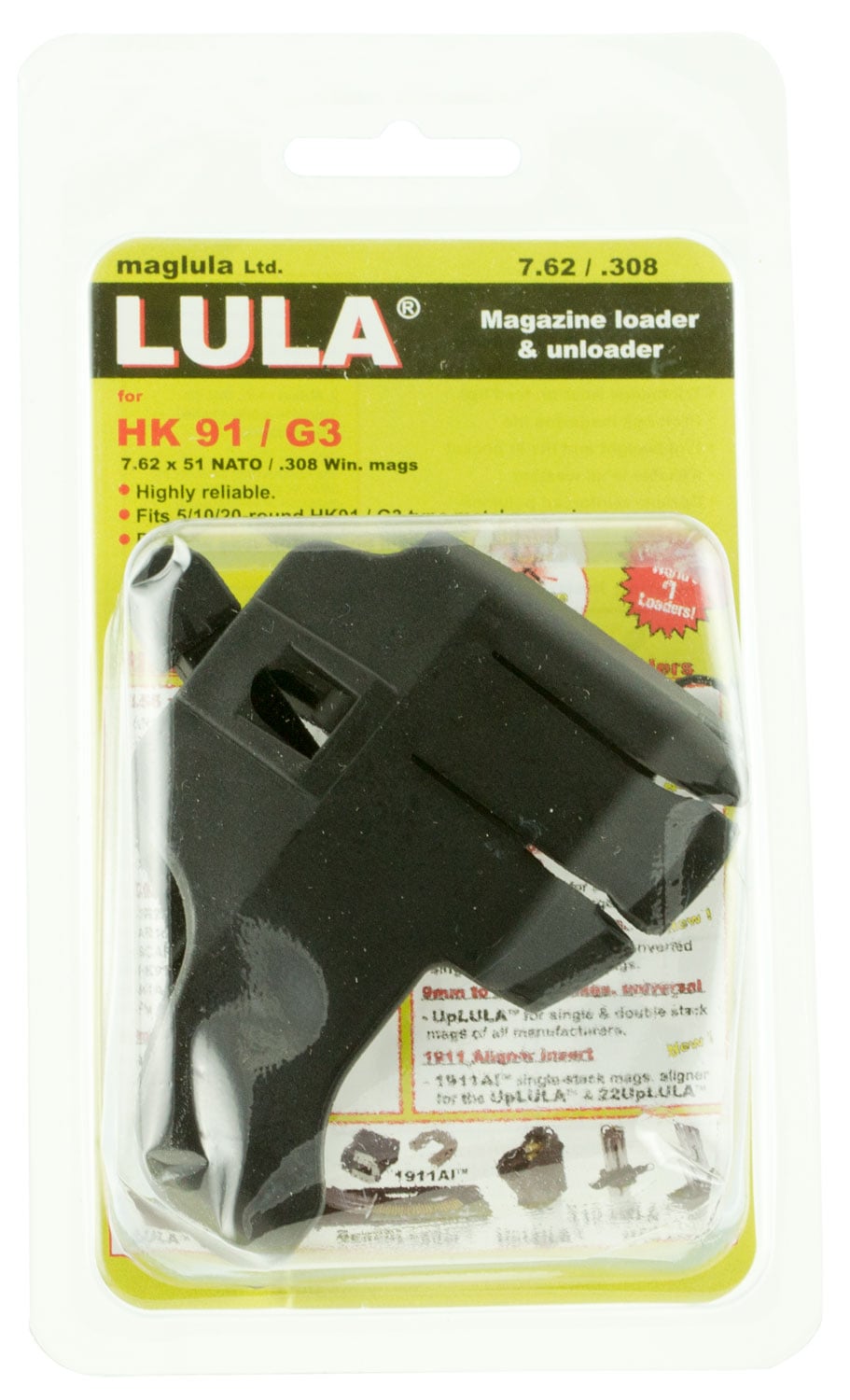 Maglula LULA HK G3/HK91 .308 Win/7.62 Polymer Magazine Loader and Unloader, Black - LU25B
