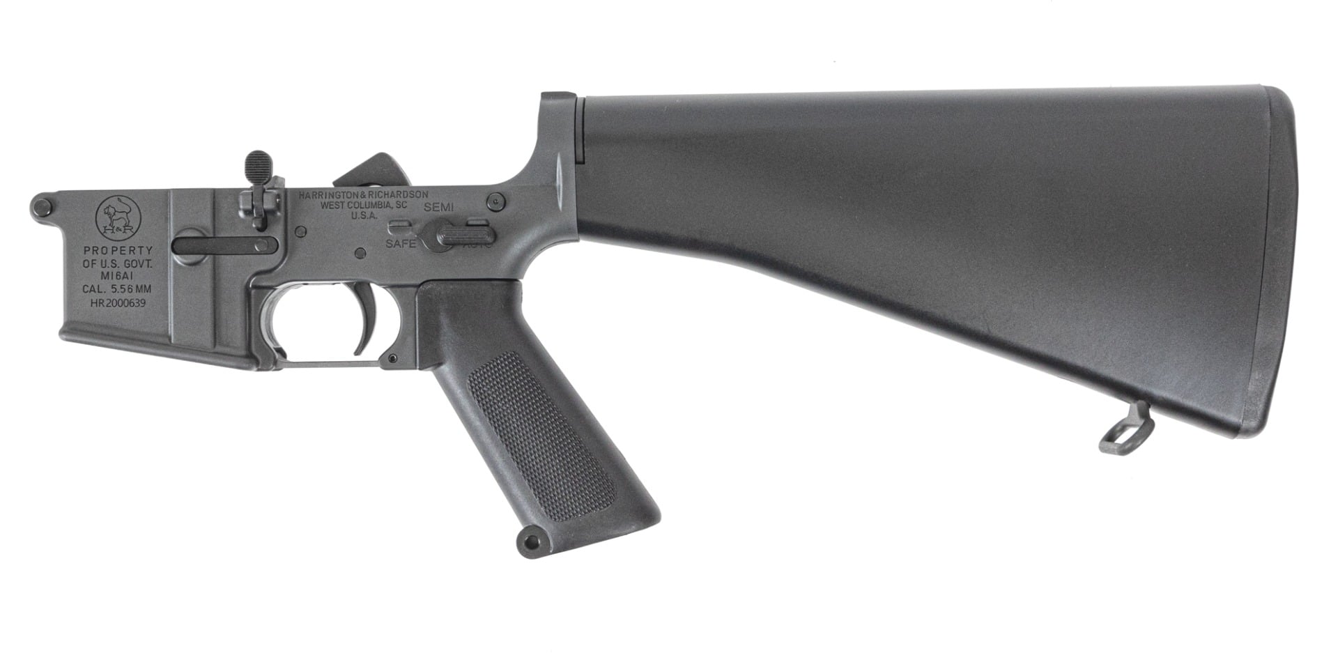 Harrington & Richardson M16A1 Complete Lower GI Quality Trapdoor Stock, Gray