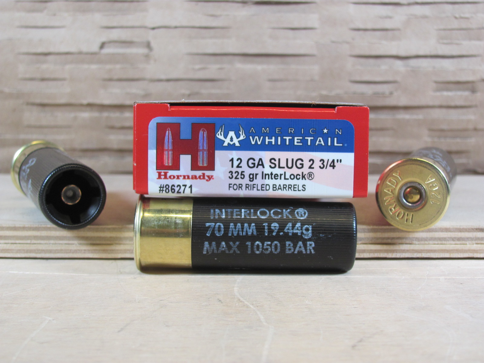 100 Round Case – 12 Gauge 2.75 Inch 325 Grain Interlock Slug Hornady American Whitetail Ammo – 86271