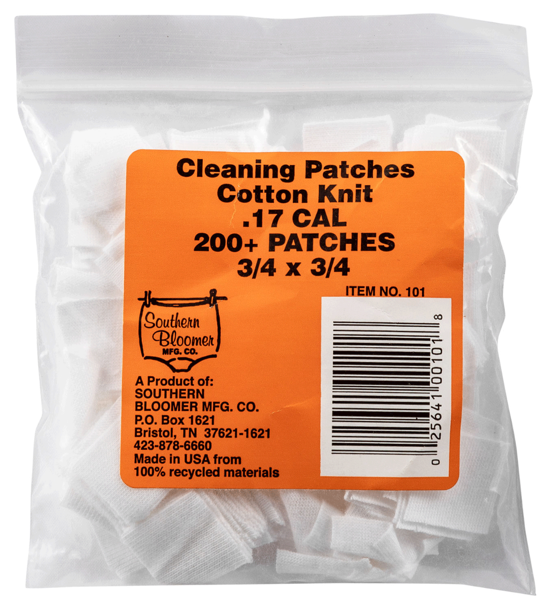 Southern Bloomer Cleaning Patches, .17 to .20, 200/pack - 101
