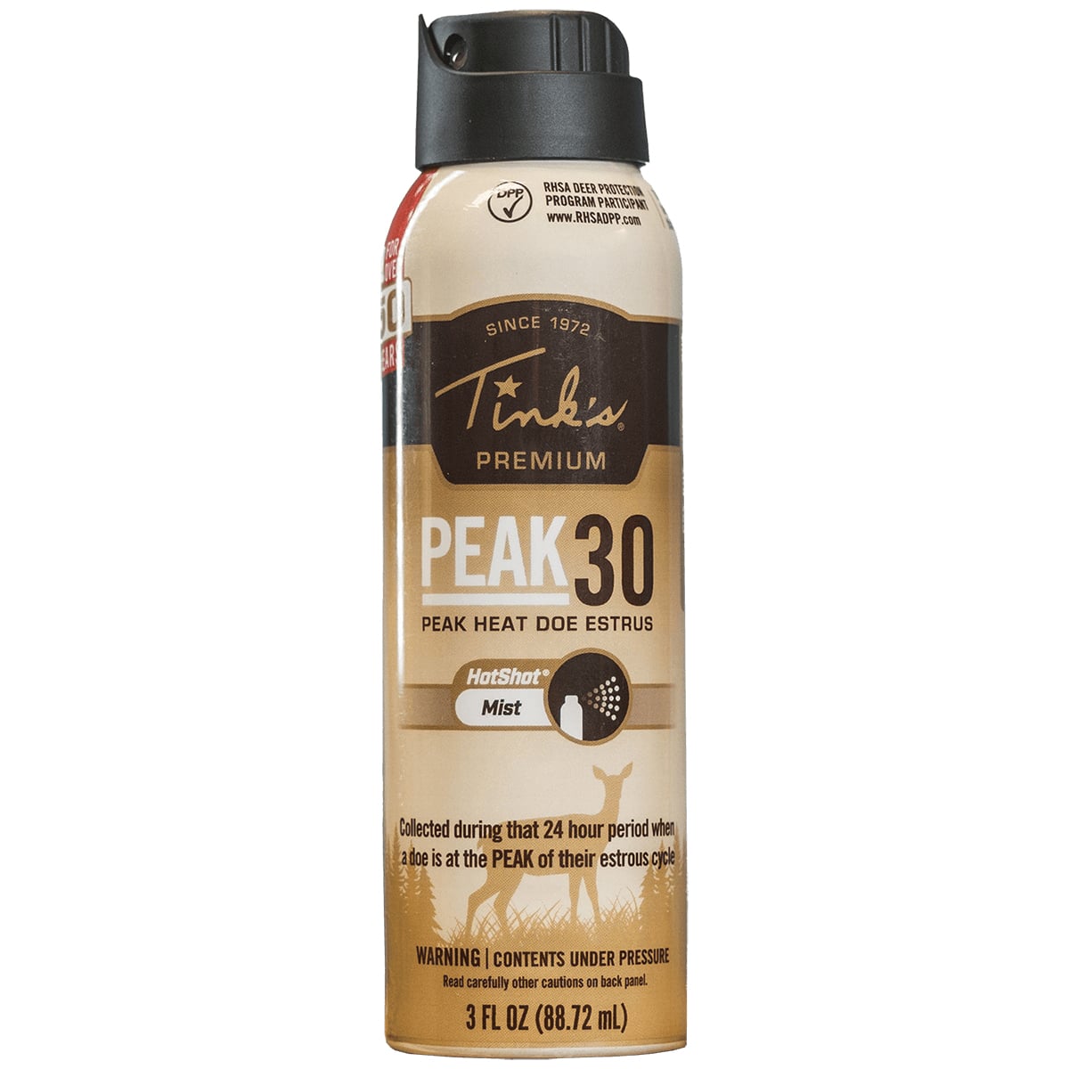 Tink's PEAK30 Premium Doe Estrus Hot Shot Deer Urine Mist, 3 oz Can