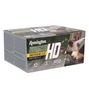 Remington Ammunition 20873 Wingmaster HD  12 Gauge 3 1 1/4 oz 4 Shot 10 Bx/ 10 Cs