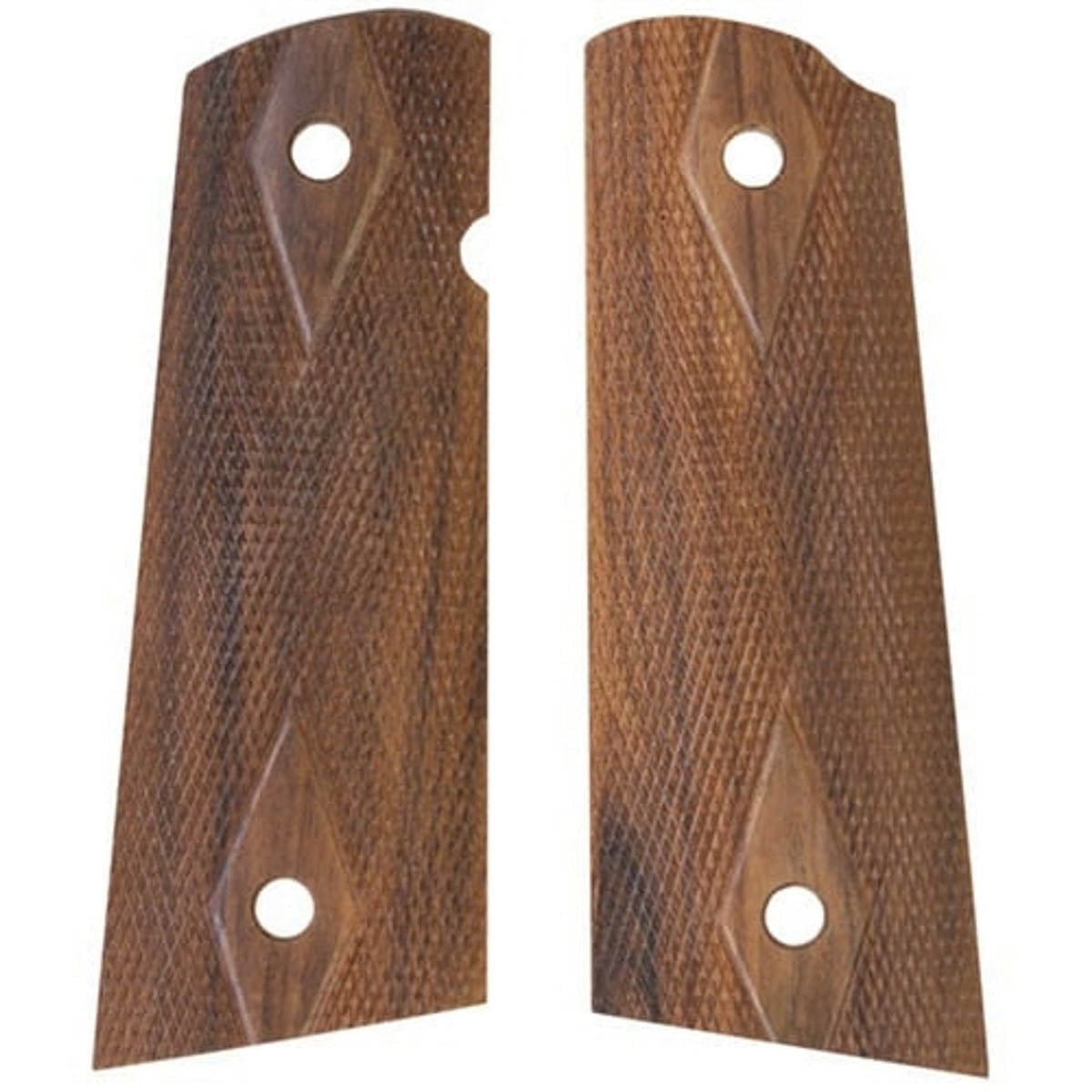 Hogue Pau Ferro S&A/Techwell Magwell Checkered Grip Panel Fits Colt 1911 Government, Brown