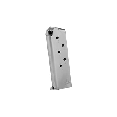 Mecgar 45 ACP 6 Round Magazine Fits 1911 Officer, Nickel - MGCO4506N