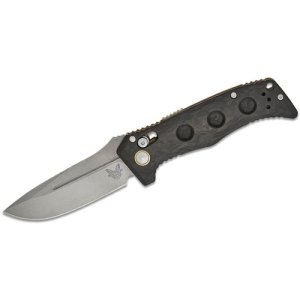 BENCHMADE Sibert Mini Adamas AUTO Folding Knife 3.25" Drop Point Plain Blade | Marbled Carbon Fiber