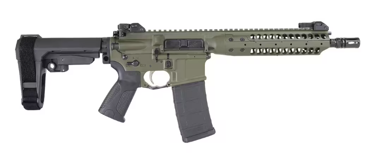 LWRC IC A5 10.5" .300 BLACKOUT AR Pistol W/ SBA3 BRACE, OD GREEN