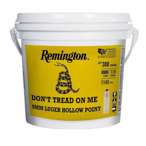 Remington UMC 250th Anniversary "Don't Tread On ME" Ammunition 9mm Luger 115gr JHP 1145 fps 300/ct