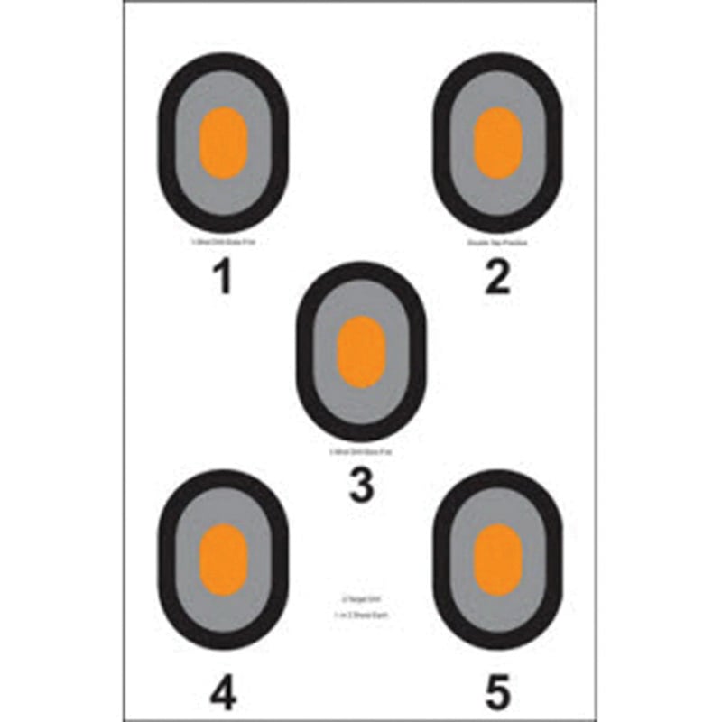Action Target Law Enforcement 23" x 35" Bullseye Target, Black/Gray, Bright Orange Center, 100/box - 530-OC-100