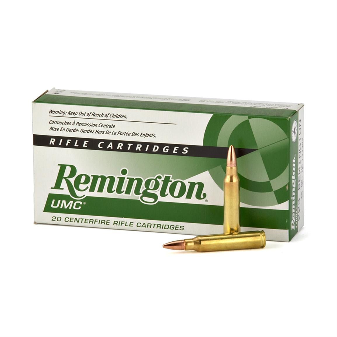 Remington UMC Rifle Ammunition .223 Rem 55 gr FMJ 3240 fps 20/ct - Flat Rate Shipping Under 30lbs! - No Credit Card Fees