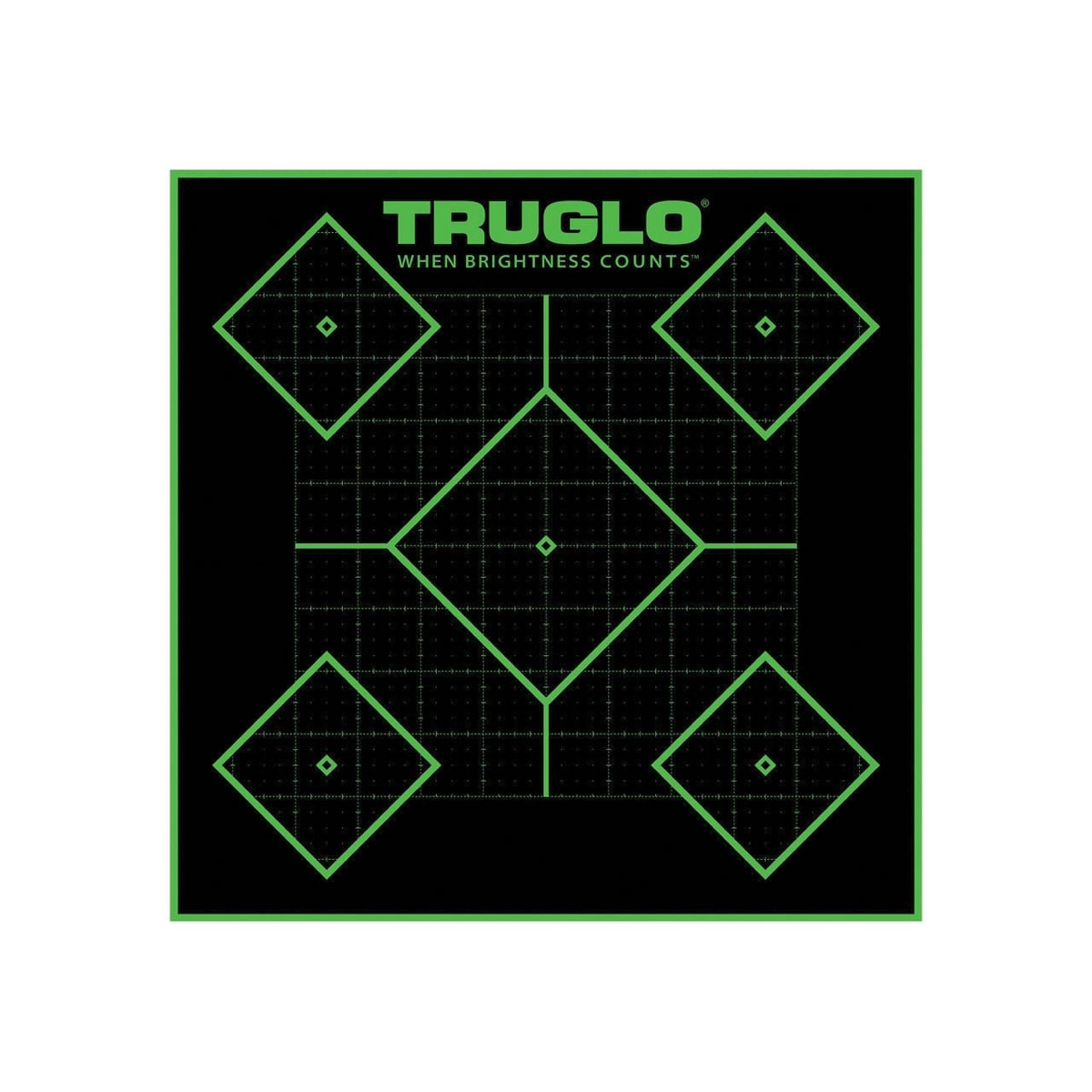 TruGlo Tru-See 5-Diammond Target 12" x 12", Black/Green