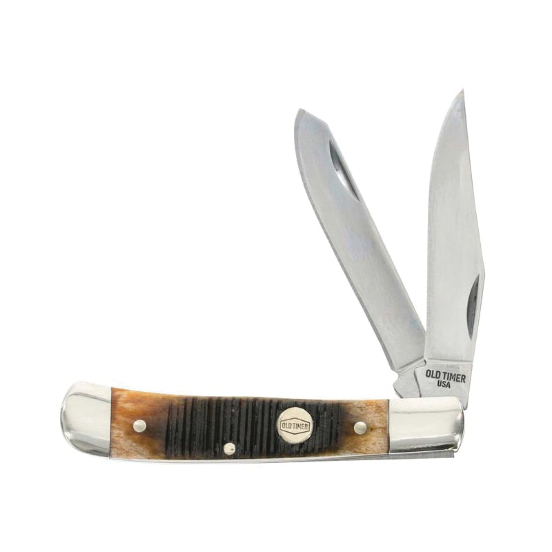 Old Timer Generational USA 94OTG Trapper Folding Knife Clip Point/Spey, Brown
