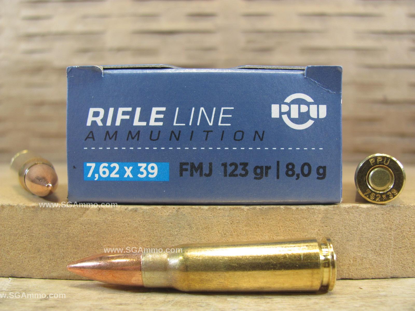1000 Round Case – 7.62×39 123 Grain Copper Non-Magnetic FMJ Brass Case Prvi Partizan Ammo PP739F