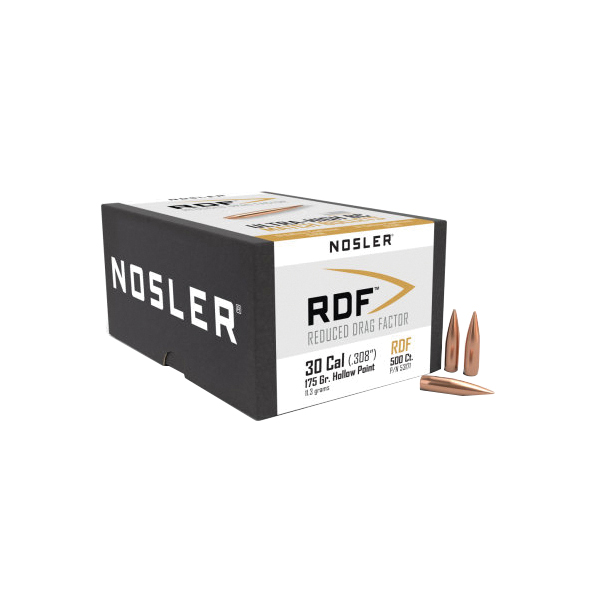 Nosler RDF .30 Cal HPBT Rifle Bullet, 175 gr 0.308" 500rds