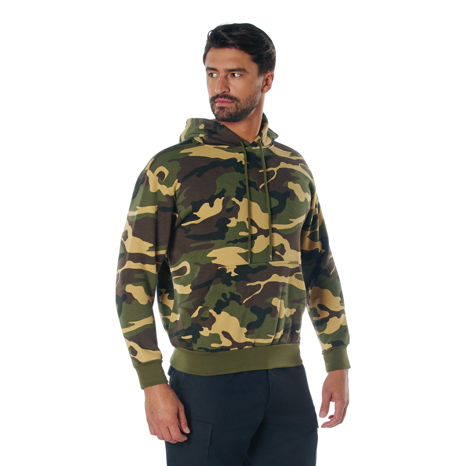 Rothco Camo Pullover Hooded Sweatshirt - Woodland Camo, Large