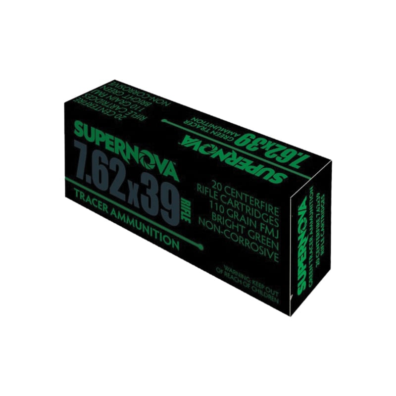 Supernova 7.62x39mm 110gr FMJ 20rds - Bright Green