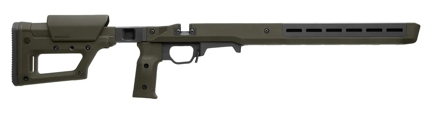 Magpul MAG1199-ODG Pro 700 Lite SA OD Green Adjustable Synthetic Stock with Aluminum Chassis Interchangeable Grips for Remington 700 Short Action Ambidextrous