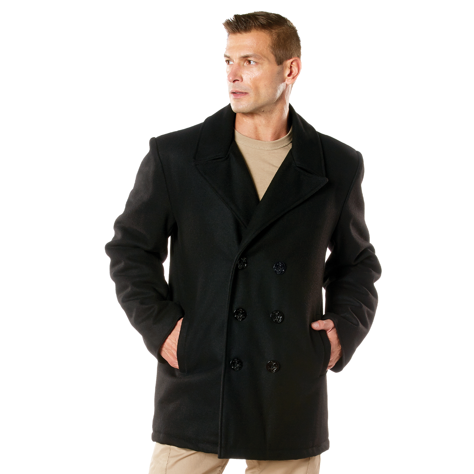Rothco Naval Heritage Pea Coat - Black, X-Large
