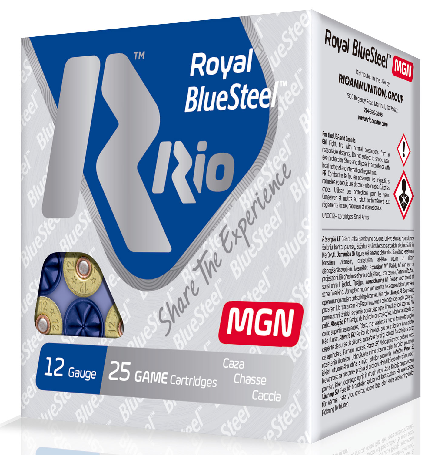 RIO Royal/BlueSteel 3" 12 Gauge Ammo 4, 25 Rounds - RBSM364