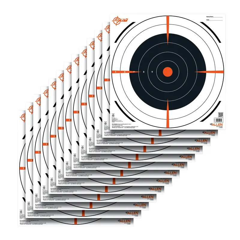 Allen Company EZ AIM HighQuality 12x12 Bullseye Targets  13 Pack (Black/White)