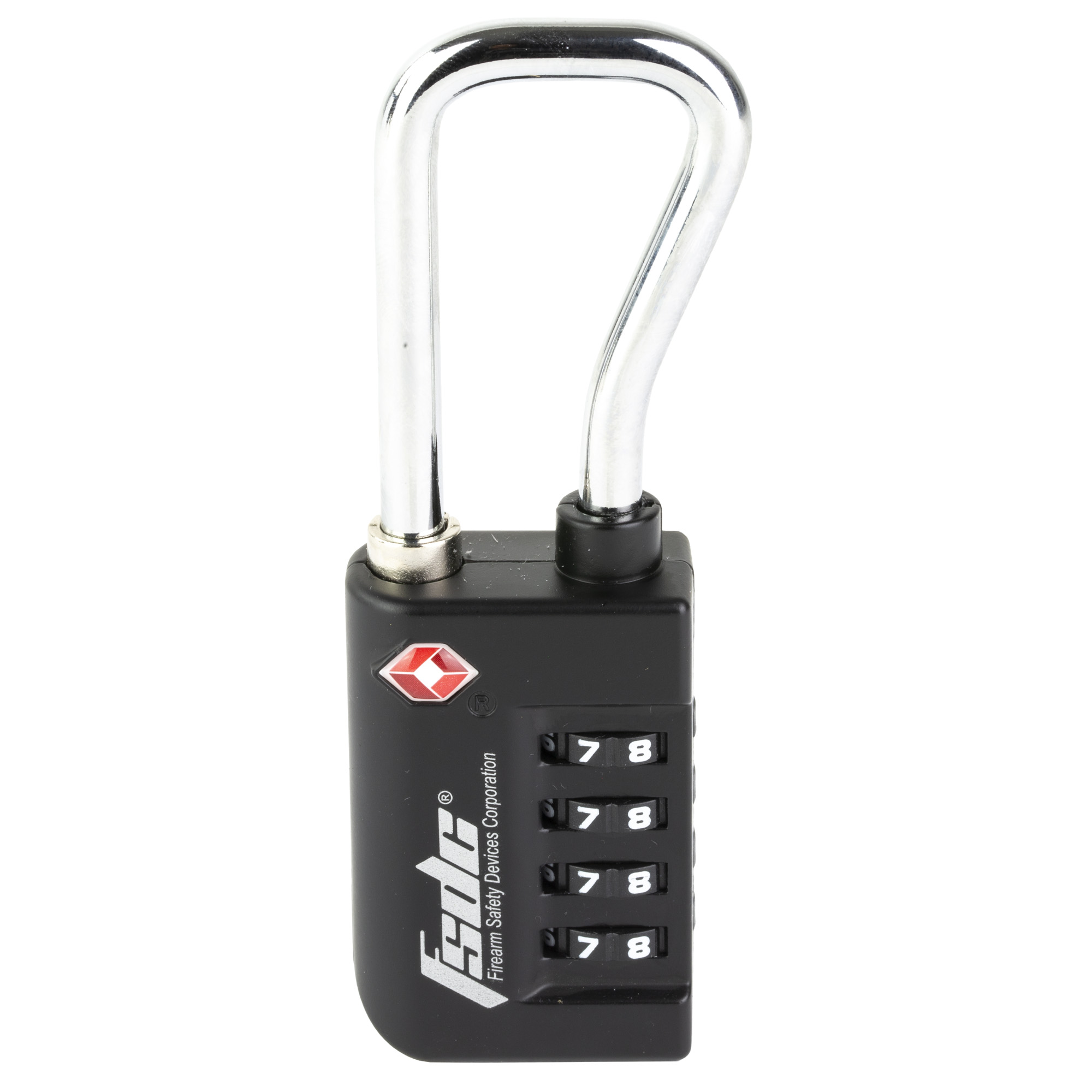 FSDC Resettable 4-Dial TSA Combination Lock w/Steel Sha Lock, Black - TSA687RCB