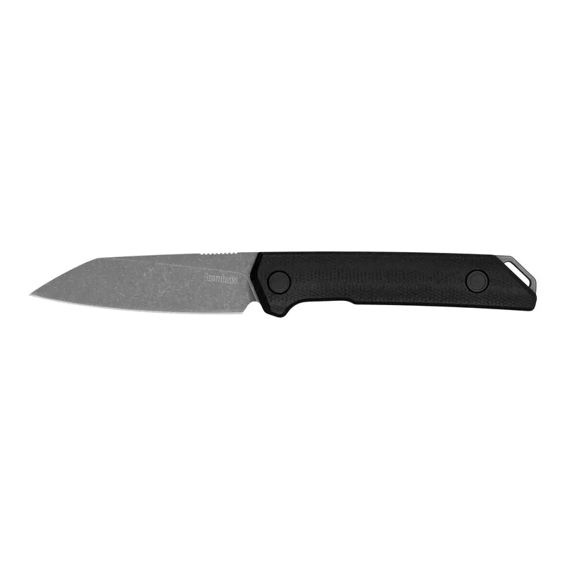 Kershaw(R) - 1051 - Mini Iridium 3.1" Folding Drop Point Plain Silver/Black Knife