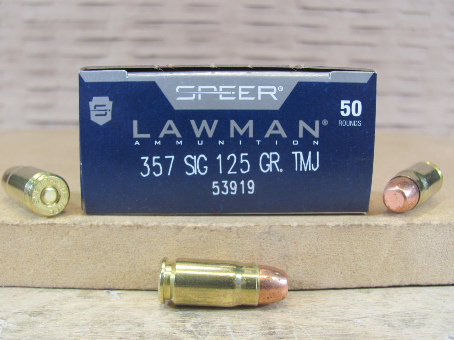 50 Round Box – 357 Sig Speer Lawman 125 Grain TMJ Ammo – 53919
