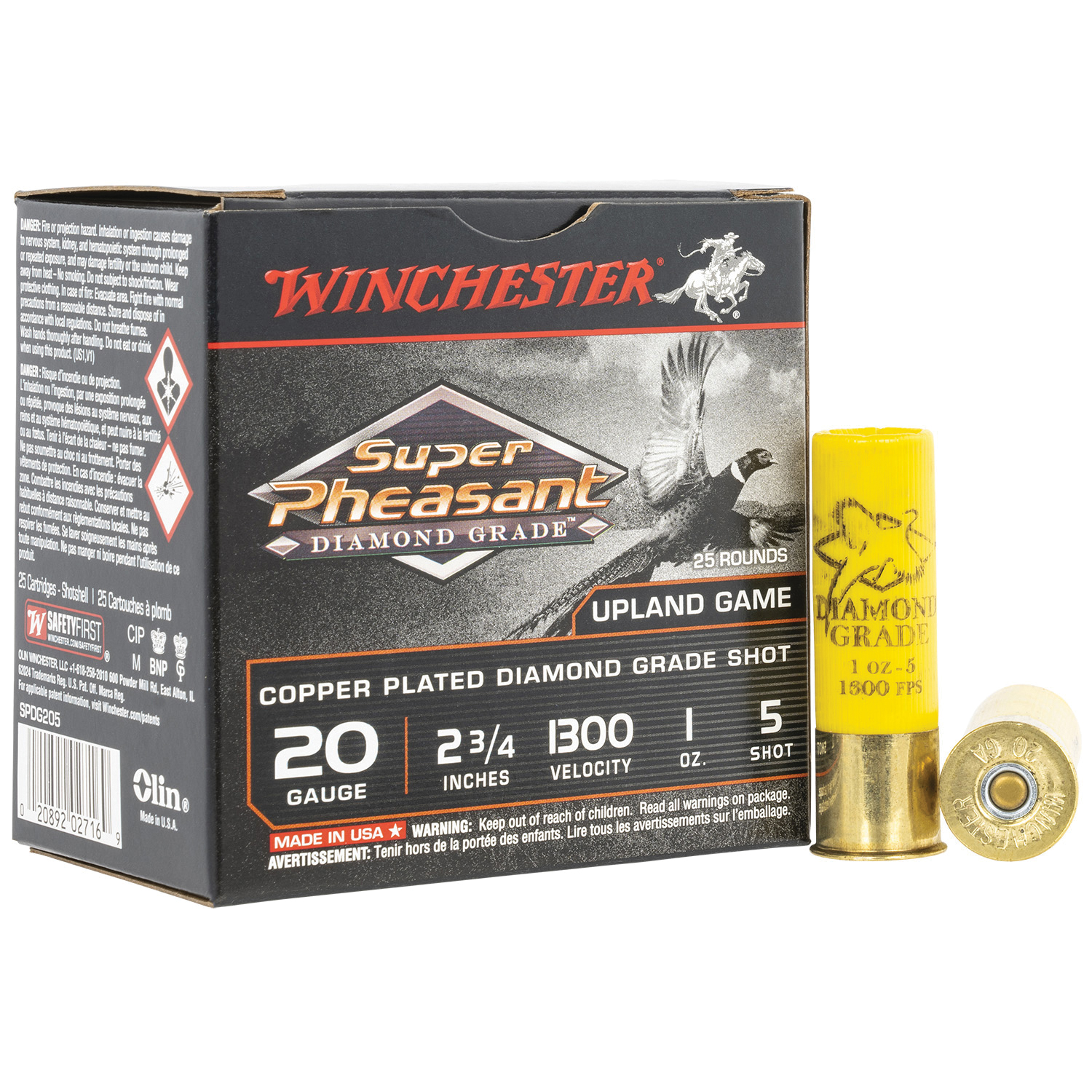 WINCHESTER DIAMND GRD PHEASANT 20G 2-3/4″ #5 25RDS - No Credit Card Fees - Low, flat rate shipping