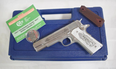 Colt M1911 A1 GI TOTUS Unkown Soldier Stainless/Engraved .45ACP Pistol