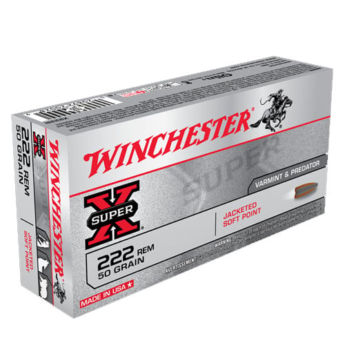 Winchester 222 Remington 50gr Soft Point Ammunition, 20 Round Box - X222R