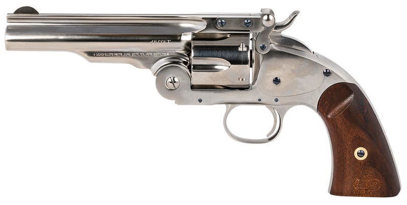 Uberti 2nd Model Schofield .45LC Revolver, 5" Nickel