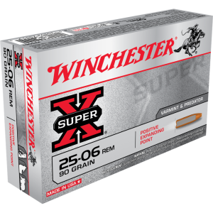 Winchester Super-X Rifle Ammunition .25-06 Rem 90 gr. PEP 3440 fps 20/ct