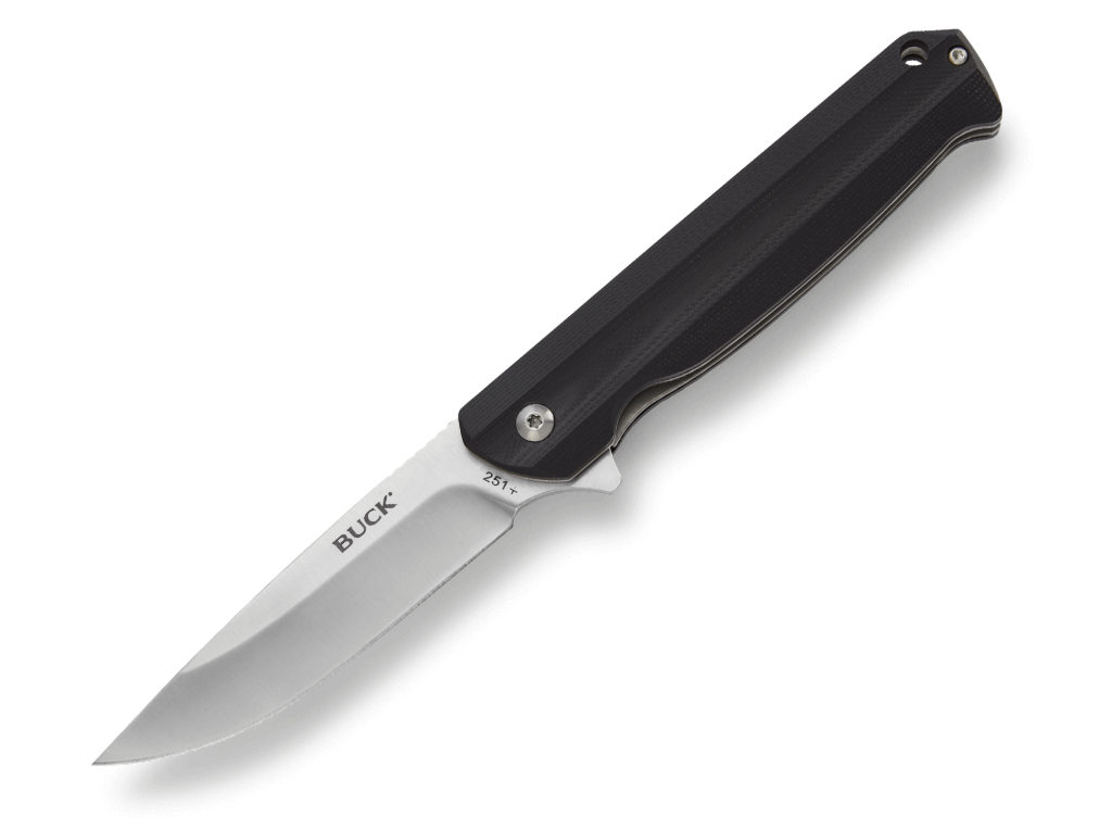 Buck Langford Folding Drop Point Knife, Black - 0251BKS-B