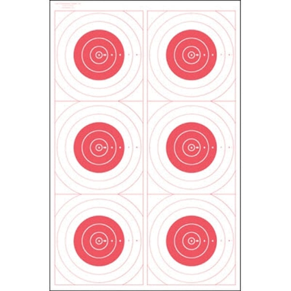 Action Target 6 Bullseye Military Training Target, Red/White