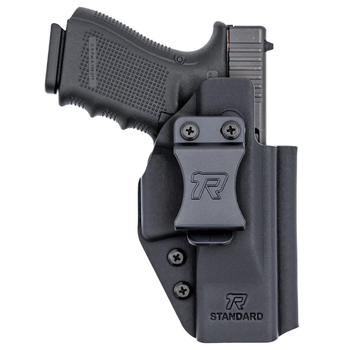 Rounded Gear Universal IWB Holster Ambidextrous Kydex Black - Durable and Comfortable Fit - RGUNVRSLSTNDRDBLK