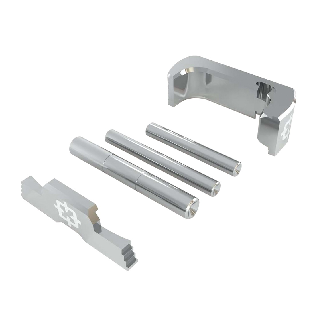 Cross Armory 3-Piece Upgrade Kit for Glock 17/19/26/34 Gen5 -Silver Anodized Precision - CRG5OKSV