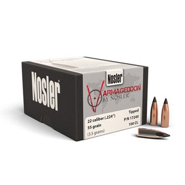 Nosler 22 Caliber (.224) 55gr Varmageddon Tipped Flat Base Bullets 100ct - 17240
