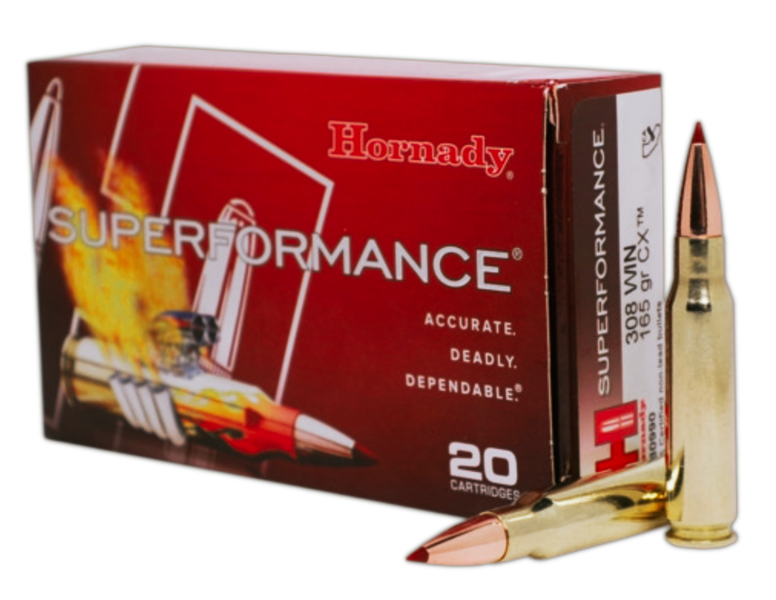 Hornady Superformance .308 Win 165 gr CX, 20rds