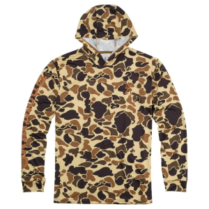 Browning-Clothing Browning Hooded Long Sleeve Tech Shirt Vintage Tan Camo S