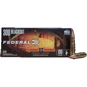 Federal Fusion Tipped Subsonic .300blk, 190gr EPT, 20rd Box