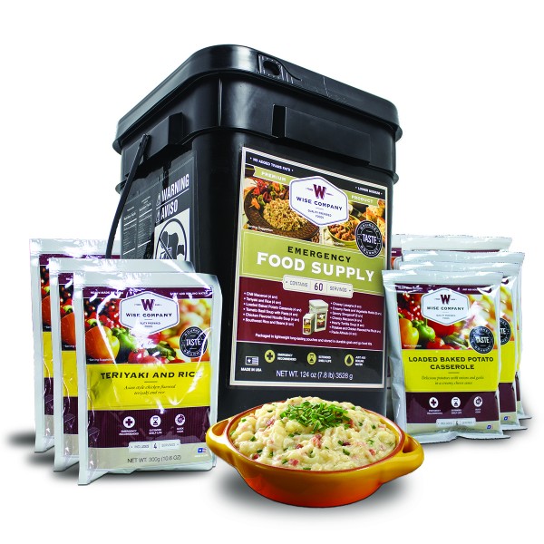 Wise Company 60 Serving Emergency Freeze Dried Entree Food Bucket - 01-160