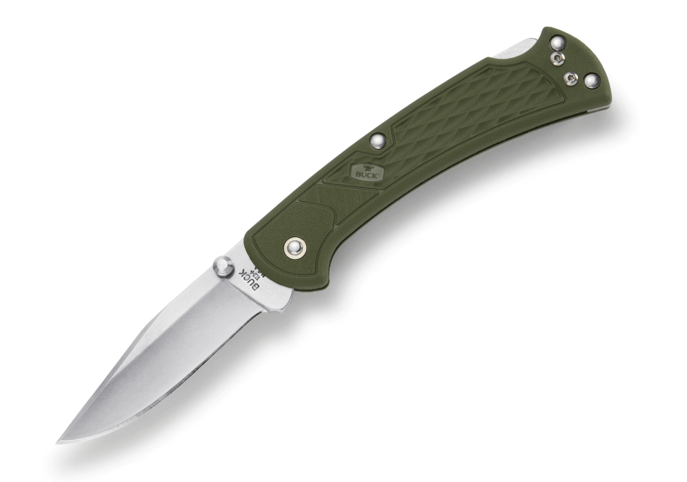 Buck 112 Slim Select Folding Clip Point Knife, Green - 01120DS2-B