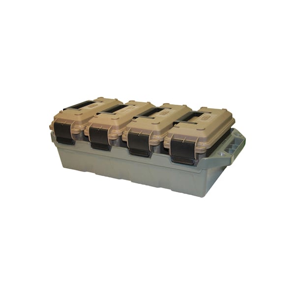 MTM Case Gard .30 Cal Polypropylene Ammo Crate, Army Green/Dark Earth - AC4C