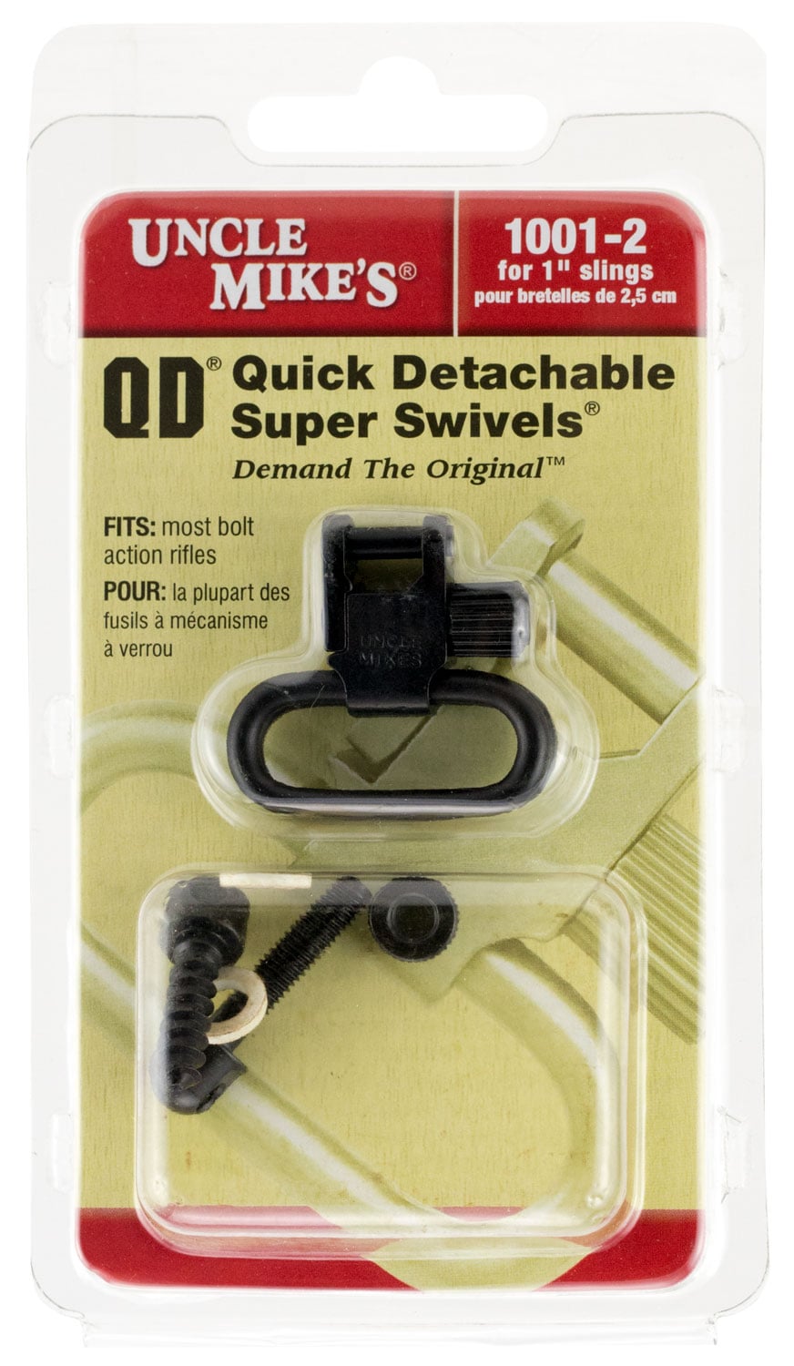 Uncle Mike's 1" Quick Detach Sling Swivel, Black - 10012