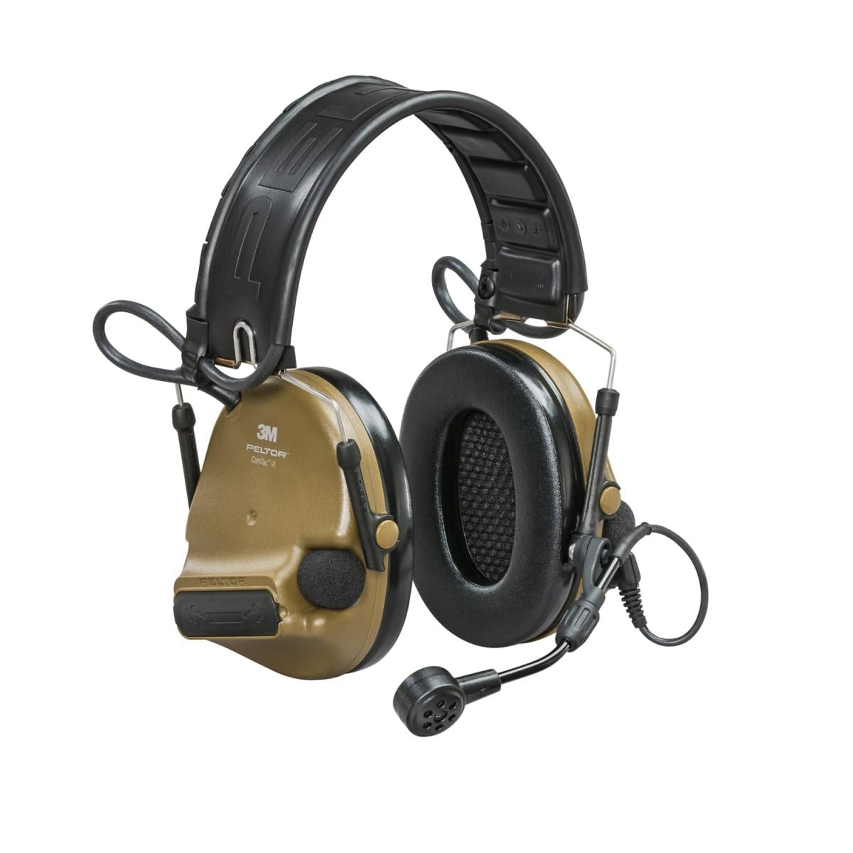 3M Peltor ComTac VI 20/23 dB NIB Hearing Defender Headset, Coyote Brown
