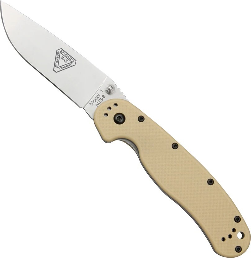 Ontario Knife Company RAT I Folding Knife, Desert Tan/Satin