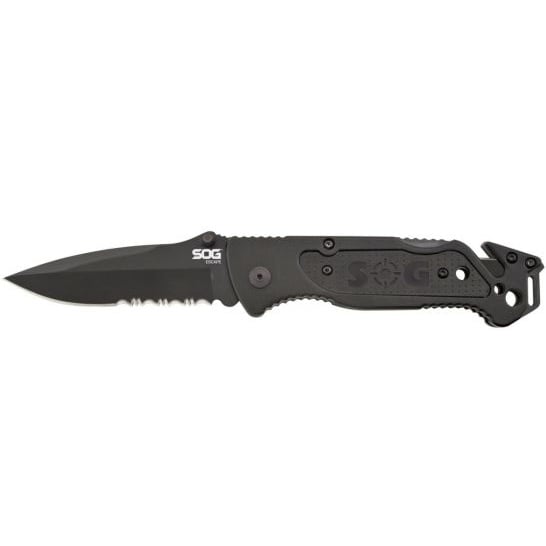SOG Escape Clip Point Black Serrated-FF25-CP