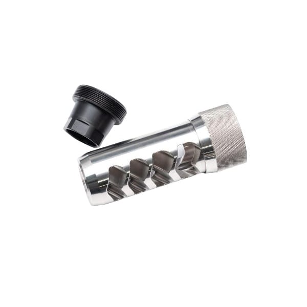 Area 419 Sidewinder Self Timing Muzzle Brake 5/8-24, Raw Stainless