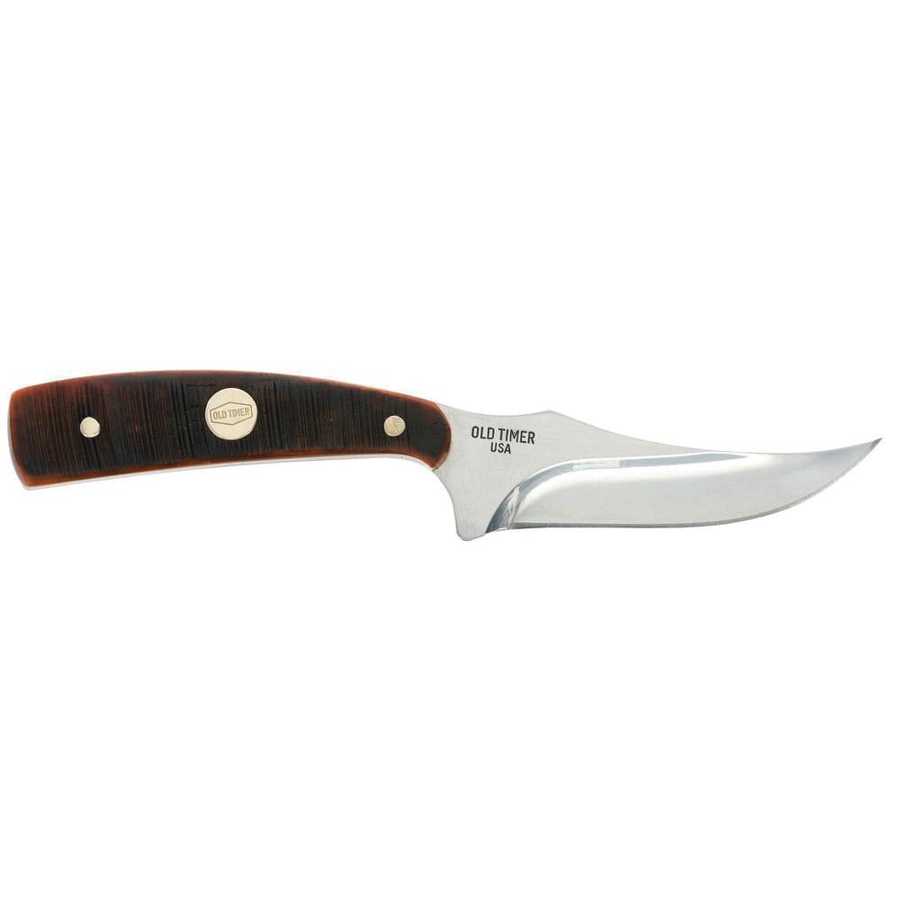 Old Timer Generational USA Sharpfinger 152OTG Fixed Knife Clip Point, Brown