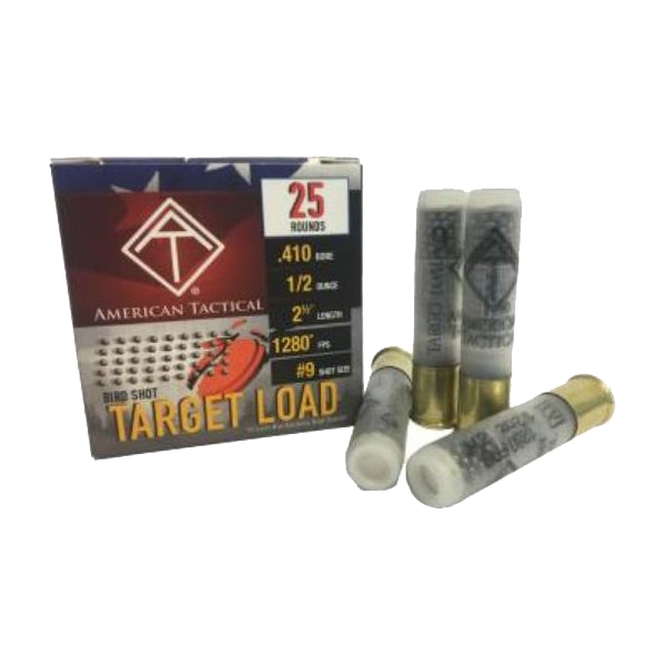 ATI Target Shotgun Ammo 410 ga. 9 Shot 1/2 Oz. 25 rds - No Credit Card Fees - Low, flat rate shipping